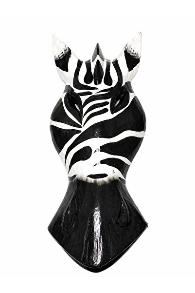XTRIKE ME Afrika Tarzı Dekoratif Zebra Maske - El Boyaması Bohem Duvar Aksesu...