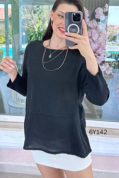 İnce Topuk Φούστα από ύφασμα καφέζ και λινή μπλούζα 6y142