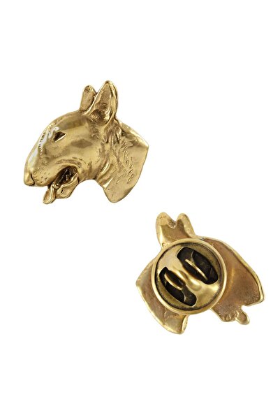 Art - Dog Bull Terrier, Bully II - broșă placată cu aur, ornament elegant cu ...