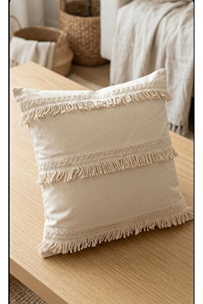 oiphome Κάλυμμα μαξιλαριού Bohemian φυσικό 43x43 λινό ακατέργαστο 💯 φυσικό ύ...