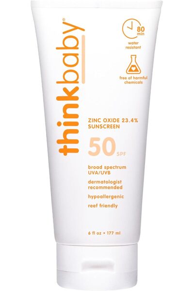 Thinkbaby واقي شمس آمن بعامل حماية 50+ - حجم عائلي 6 أونصة