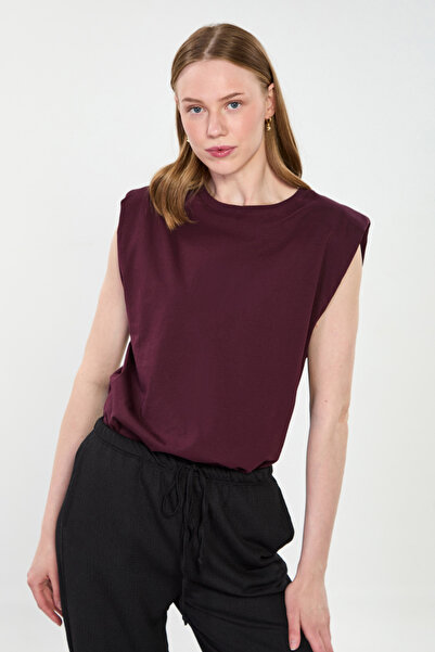 BARRELS AND OIL Γυναικείο μπλουζάκι με επένδυση χωρίς μανίκια - Δαμασκηνί