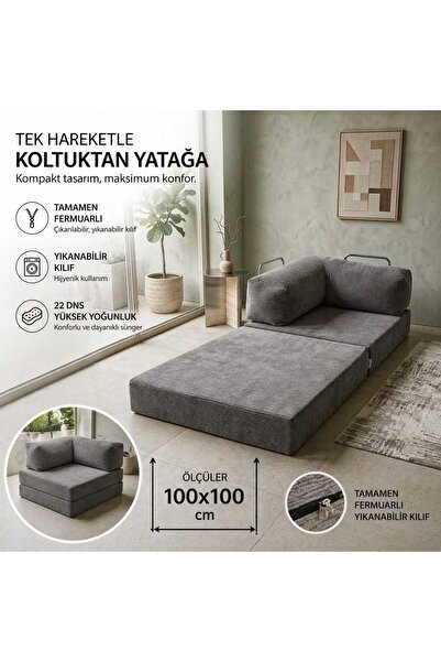 COLORMİX Modern Modüler Tekli Koltuk Minimal Tasarım Yumuşak Kumaş Salon Ofis...