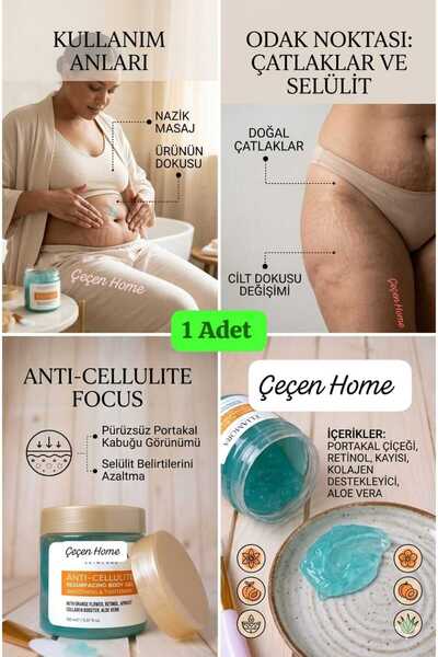 ÇEÇEN HOME (1 Adet) Retinol & Kolajen İçeren Selülit Karşıtı Çatlak Önleyici ...