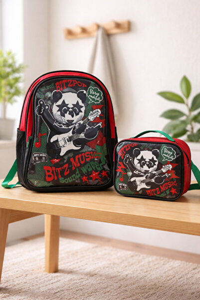 BBS Σετ τσάντας δημοτικού σχολείου και τσάντας φαγητού με σχέδια Bitz Music P...