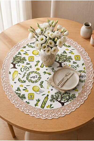 Rona Home Αδιάβροχο, ανθεκτικό στους λεκέδες, στρογγυλό, δαντελωτό ράνερ και ...