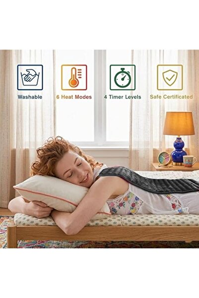CFT Large Electric Heating Pad (12" x 24") for Back, Shoulder, and Neck Pain Relief