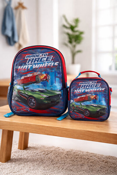 BBS Σετ τσάντας δημοτικού σχολείου και τσάντα φαγητού με σχέδια αυτοκινήτων -...