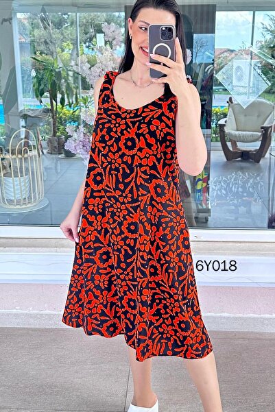 İnce Topuk Φόρεμα με τιράντες και μηδενικά μανίκια 6y018