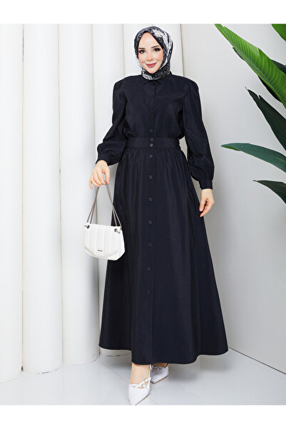 RACE FASHİON Buttoned Shirt & Skirt Hijab Set Rc9036