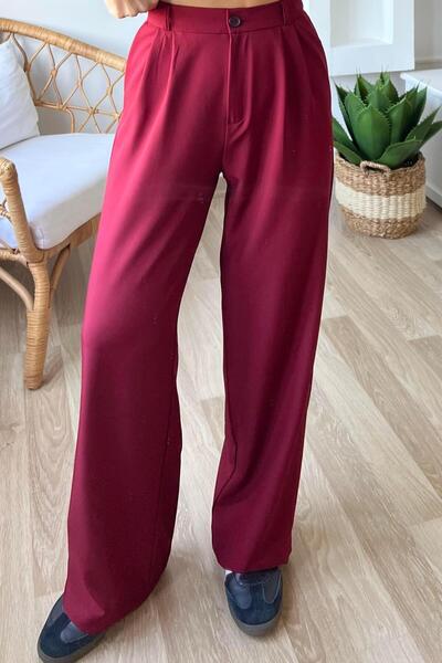 butikhola Burgundy Comfort Palazzo Pants