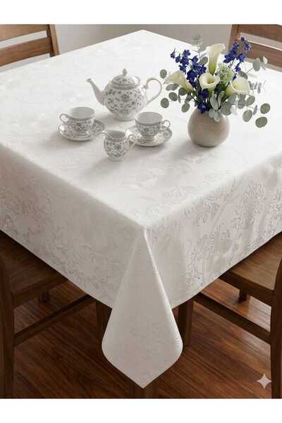 ÇEÇEN HOME Πλαστικό τετράγωνο τραπεζομάντιλο με σχέδιο λουλουδιών 140x140 PVC...