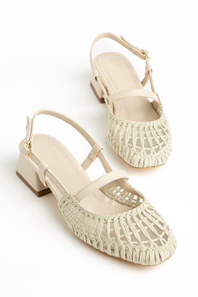 Hayalimdeki Ayakkabı Γυναικεία πλεκτά παπούτσια Olaitan σε μπεζ χρώμα με κοντ...