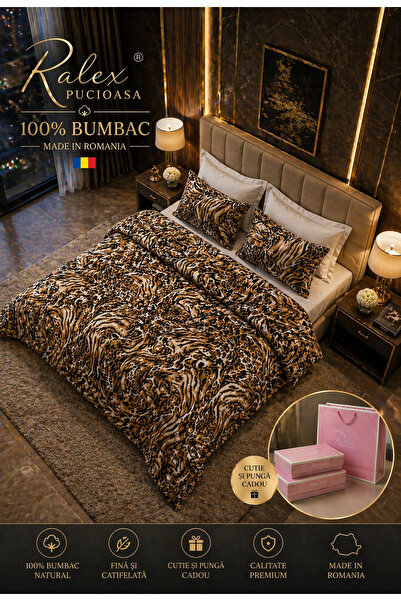 Lenjerie de pat Ranforce 100% Bumbac, 6 piese, Husă 180x200x25, Set Premium miniatura 4