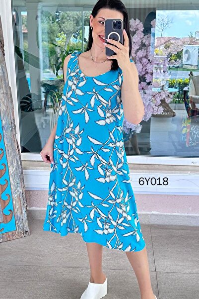 İnce Topuk Φόρεμα με τιράντες και μηδενικά μανίκια 6y018