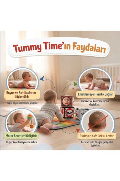 FISHER PRICE 0-12 Ay Tummy Time Yumuşak Bebek Zeka Küpleri Aynalı Set Eğitici Duyusal Oyuncak Montessori Siyah