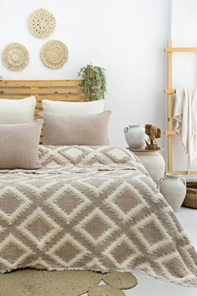 ALVERA COLLECTION Şaheser Home Collection Muslin Bedspread Set Double Size So...