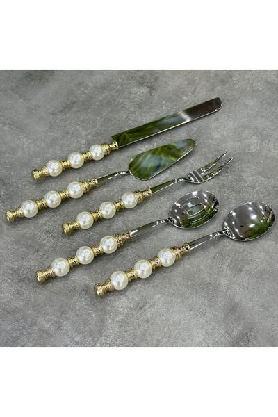 Doğudeko Sedefli Pearl 5 Piece Serving Set Gold