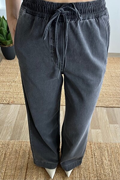 butikhola Anthracite Original Brand Comfortable Cut Jeans with Elastic Waist