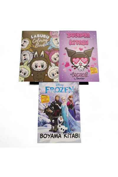 KESKİN COLOR 3 lü boyama kitabı frozen kuromi   sticker ve maske hediyeli