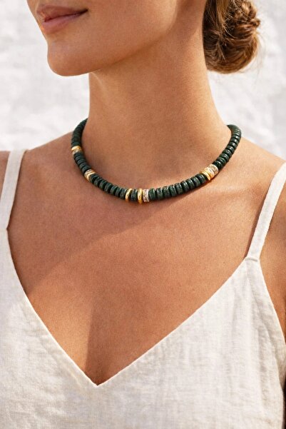 B Design jewelry Petalia Nefti Yeşil Kolye