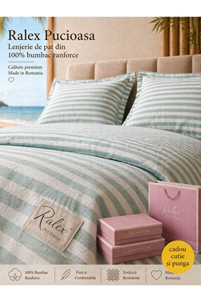 Lenjerie de pat Ranforce 100% Bumbac, 6 piese, Husă 180x200x25, Set Premium miniatura 2