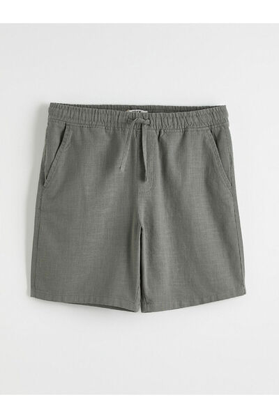 LC Waikiki Khaki Standard Fit Linen Look Men's Shorts