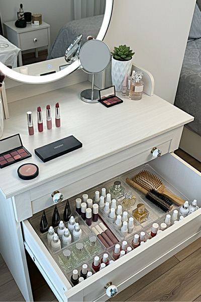 UNIQUE ME 6-Piece Modular Makeup Organizer - Luxury Bathroom Shelf & Cosmetic...