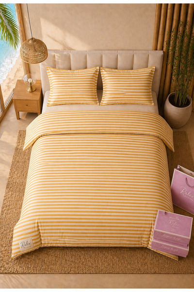 Lenjerie de pat Ranforce 100% Bumbac, 6 piese, Husă 180x200x25, Set Premium miniatura 4