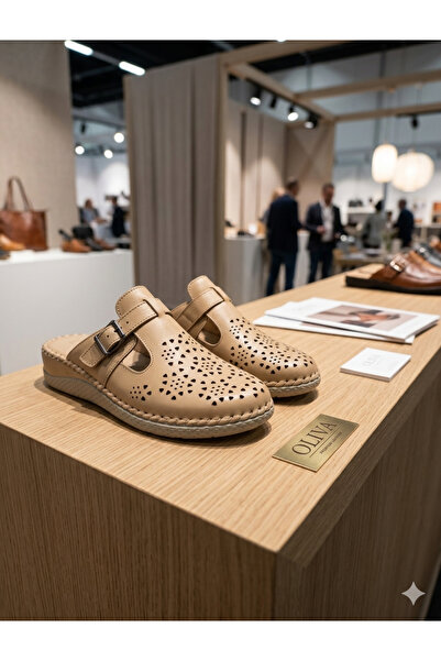 Deniz Terlik Γυναικείες Παντόφλες από Γνήσιο Δέρμα για Πλήρη Ορθοπεδική Χρήση...