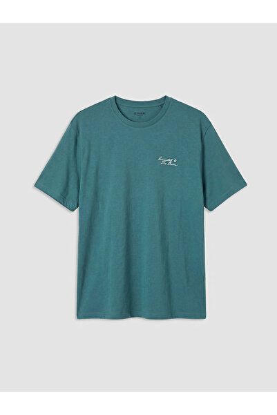 LC Waikiki Ανδρικό T-shirt με στρογγυλή λαιμόκοψη και κέντημα