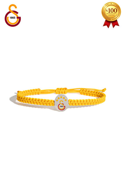 Galatasaray GS RENKLİ LOGO MAKROME BİLEKLİK (SARI)