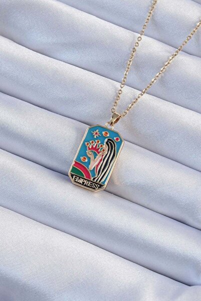 norsary 316L Steel Chain Gold Color Colorful Enamel Tarot Necklace with Crown...