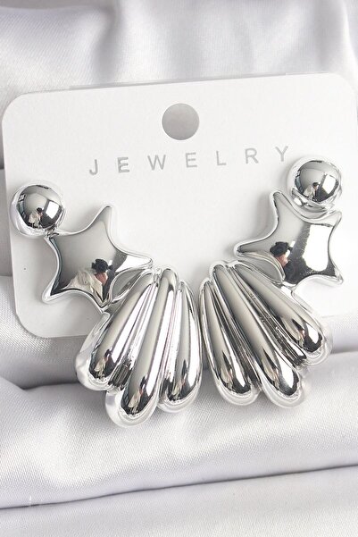norsary Silver Color Star Sea Shell Model Ccb Plastic Women's Earrings Set