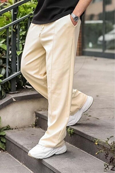 Madmext Μπεζ ανδρικό παντελόνι φόρμας με λεπτομέρεια ραφής στο μπροστινό μέρο...