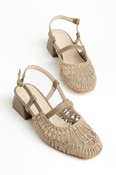 Hayalimdeki Ayakkabı Γυναικεία πλεκτά παπούτσια με κοντό χοντρό τακούνι Olaitan