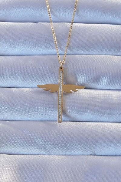 norsary 316L Steel Gold Color Zircon Stone Micail Necklace