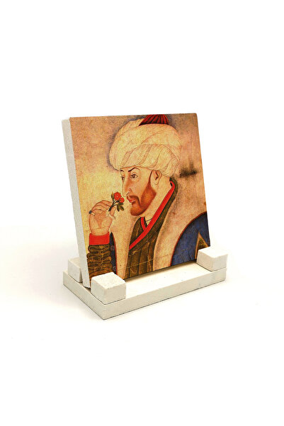 Sadrazam Επιτραπέζια θήκη από πέτρα με σχέδιο Φατίχ Σουλτάν Μεμέτ 10x10 KRT-91