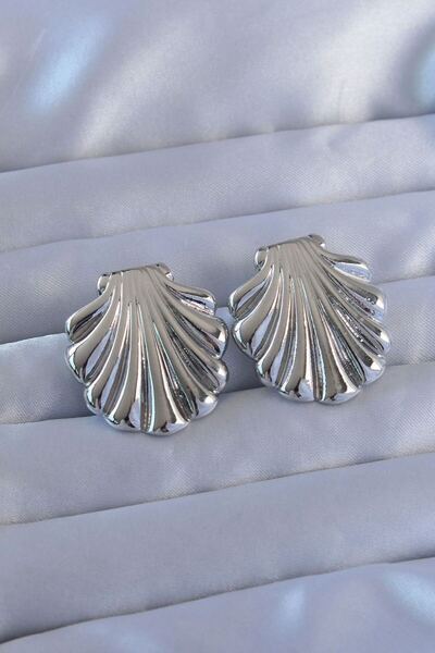 norsary 316L Steel Silver Color Oyster Model Earrings