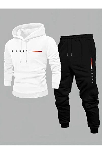 EFFRENATU Men's "Paris" Written Hooded Tracksuit Set
