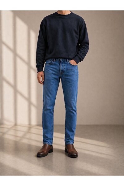 oraystore Pantaloni de blugi pentru bărbați, cu croială standard și ajustată