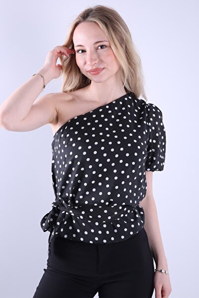 Veni Life Polka dot one shoulder blouse