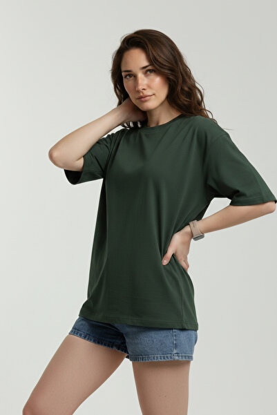 INFLUYENTE Women's Oversize Combed Cotton Fabric Crew Neck Comfortable Fit T-...