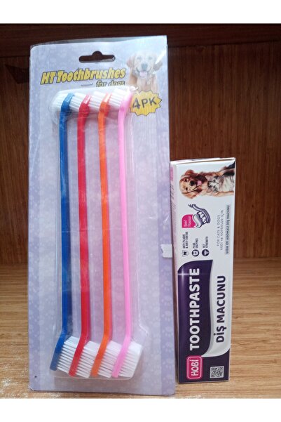 HOBİ Toothpaste Kedi Ve Köpekler İçin Diş Macunu 100 Gr+4'LÜ DİŞ FIRÇA SETİ