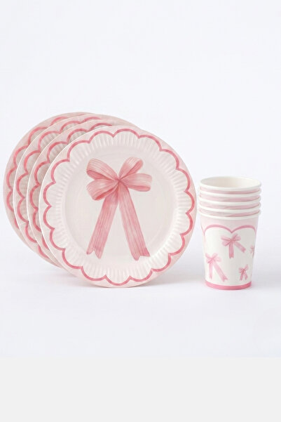 Le Mabelle Σετ 8 πιάτων με θέμα τον λευκό φιόγκο