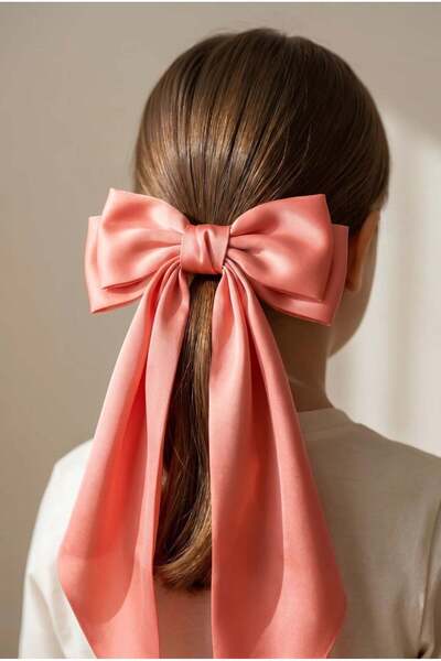 Katia&Bony Long Bow Detailed Hair Clip Light Pink
