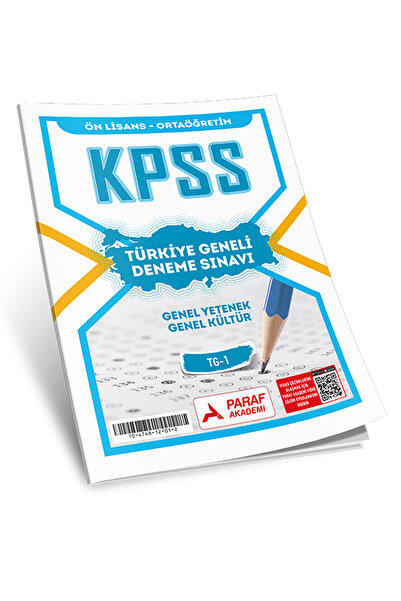 Paraf Akademi KPSS ÖN LİSANS TÜRKİYE GENELİ DENEME SINAVI GENEL YETENEK GENEL...