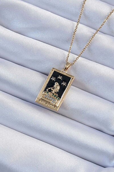 norsary 316L Steel Chain Gold Color Zircon Stone Black Enamel Girl Figured Ta...