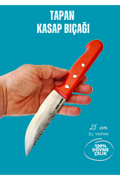 TAPAN BIÇAĞI Tapan Kasap Bıçağı 25 cm Dövme Çelik Kırmızı