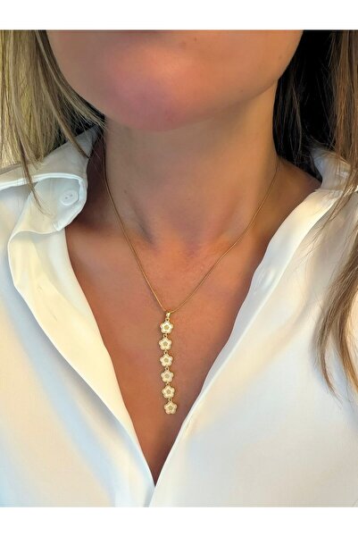 BYYEŞO Row Daisy Detail Necklace (Steel)